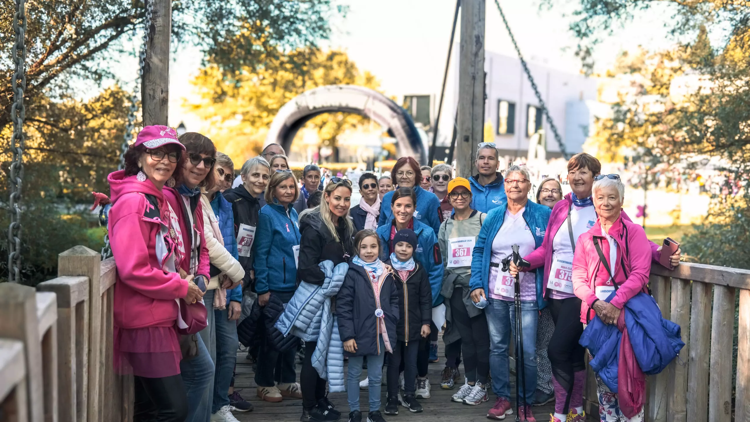 A group of ALGSO members posing before the finish line at an event. A group of ALGSO members posing before the finish line at an event.
