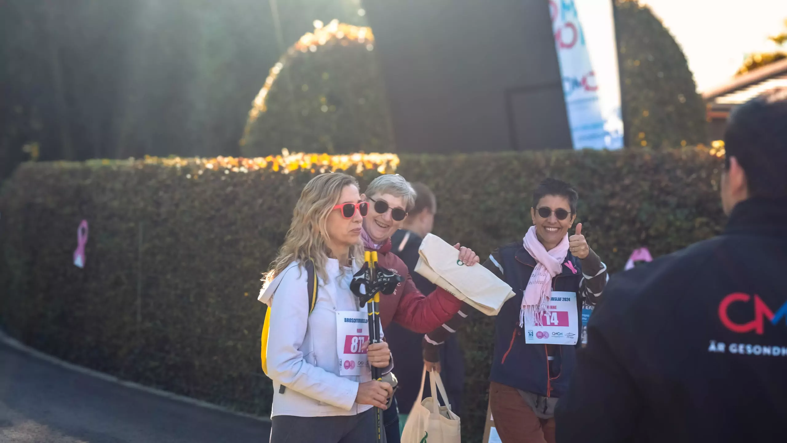 A group of ALGSO members smiling as the cross the finish line of the Broschtkriibslaf 2024 A group of ALGSO members smiling as the cross the finish line of the Broschtkriibslaf 2024