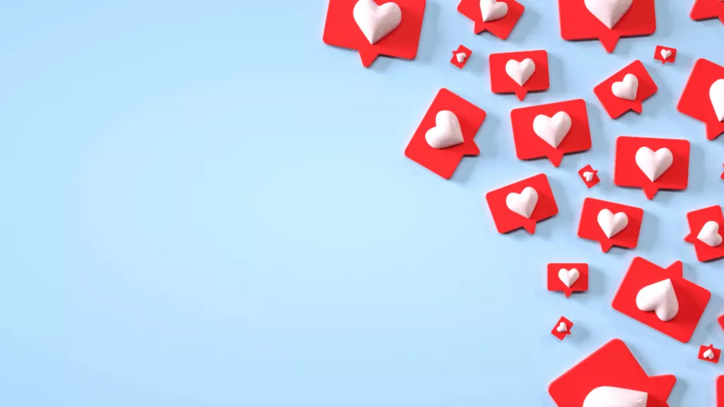 ALGSO's Social Media banner showing heart reactions to an Instagram post.